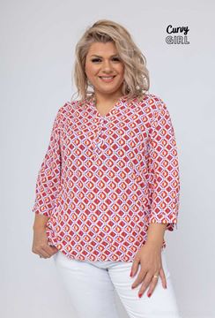 Picture of CURVY GIRL GEOMETRIC PRINT BLOUSE